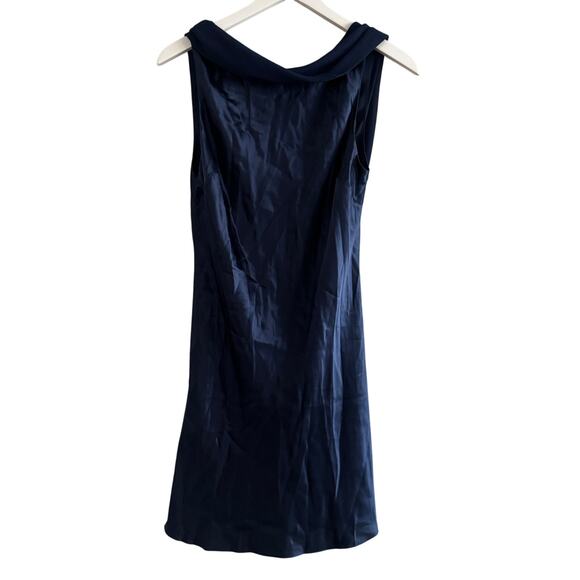 Reformation Jonelle Silk Dress Navy - Picture 7 of 12